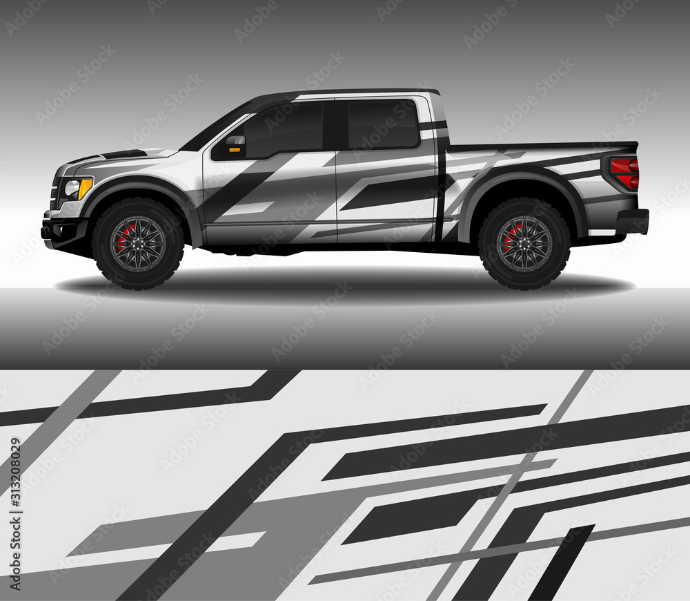 Wrap car decal design vector, custom livery race rally car vehicle