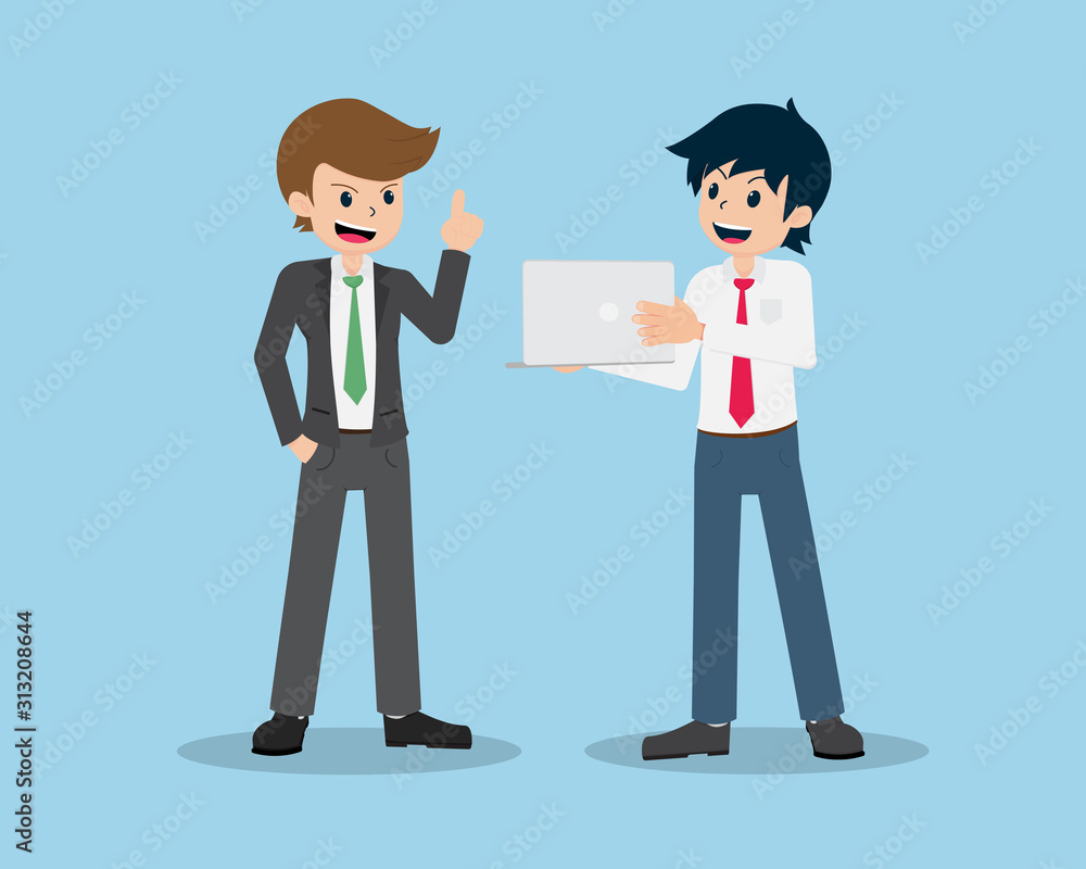 Salary Man 01 are Presenting to the Friendly Boss. And Get advice from the His Boss. Salary Man 01 are Presenting to the Friendly Boss. And Get advice from the His Boss.