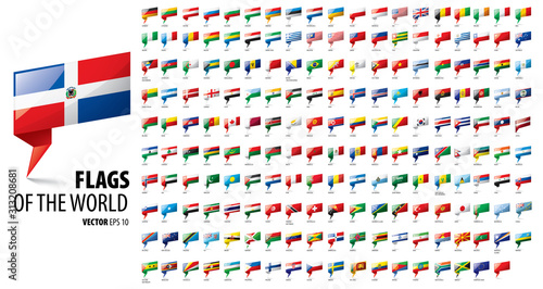 National flags of the countries. Vector illustration on white background