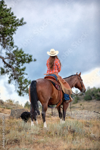Cowgirl Riding on Rocks
