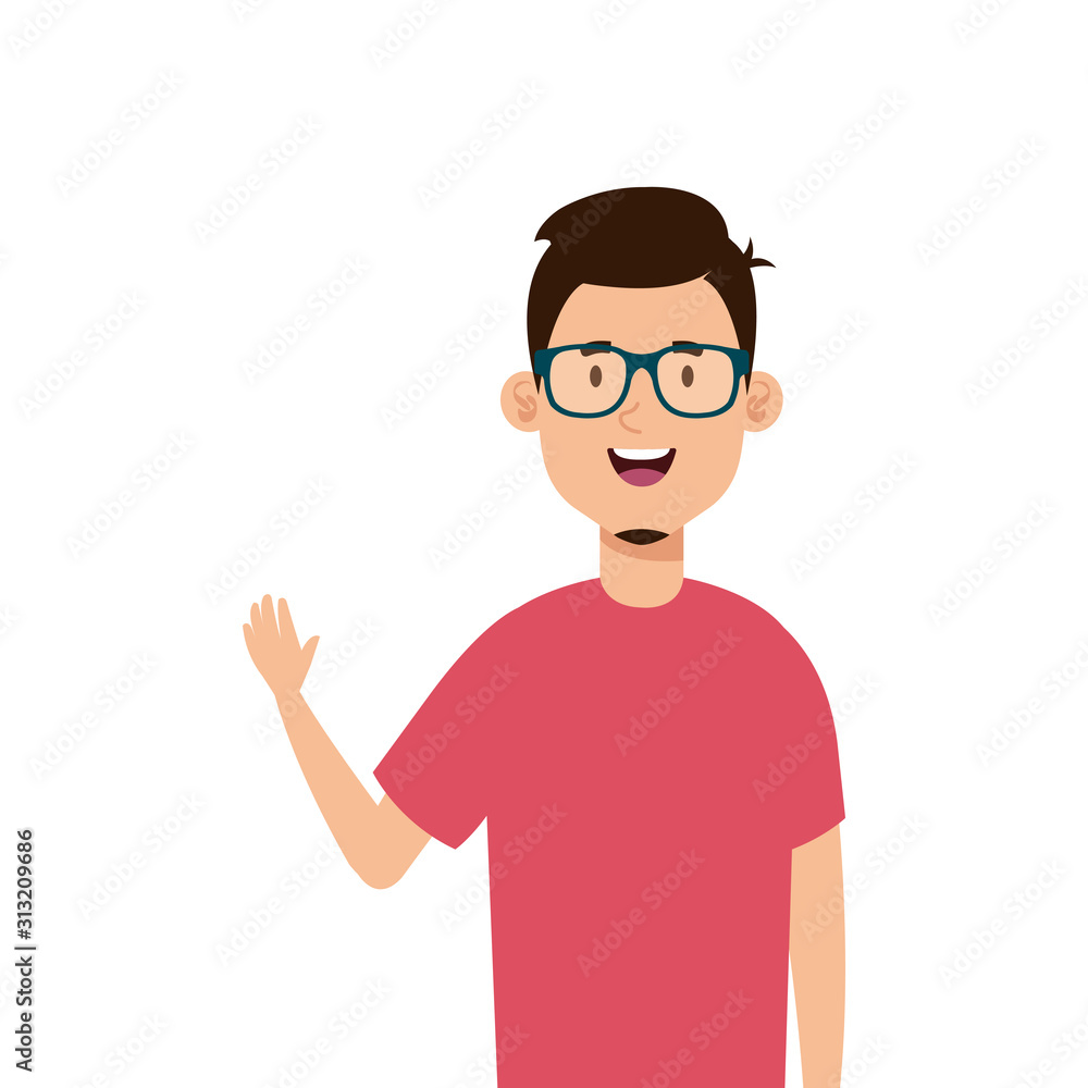 young man with eyeglasses avatar character icon young man with eyeglasses avatar character icon