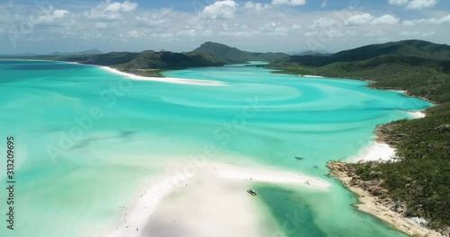 Flying over the beautiful Whitsunday Islands, Queensland, Australia