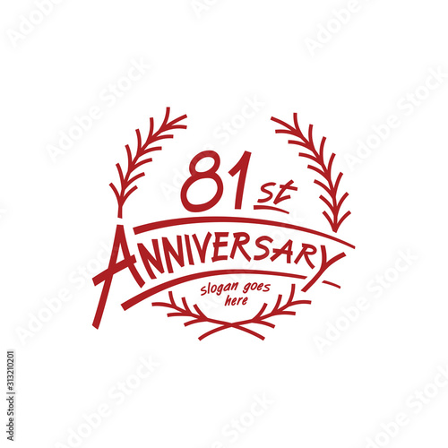 81 years design template. Eighty first years logo. Vector and illustration. 