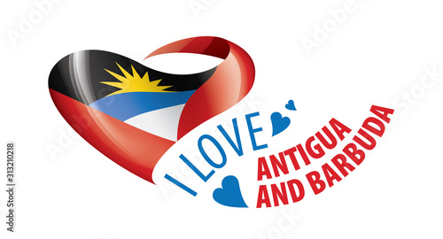 Free Download The national flag of the Antigua and Barbuda and the inscription I love Antigua and Barbuda. Vector illustration - GFXLoad