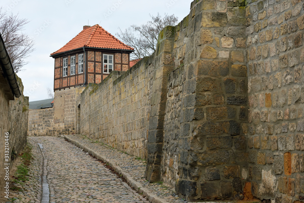 Street of historic old town of Quedlinburg