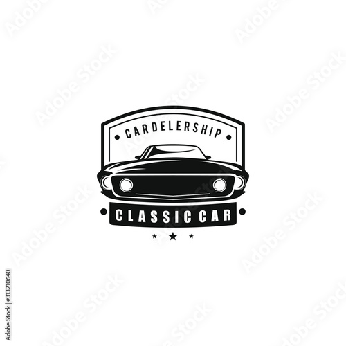 Classic Vintage Car American Auto Collection Garage Element Emblem Vector Design