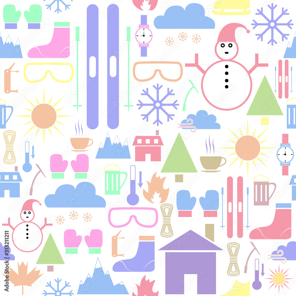 skiing seamless pattern background icon. skiing seamless pattern background icon.