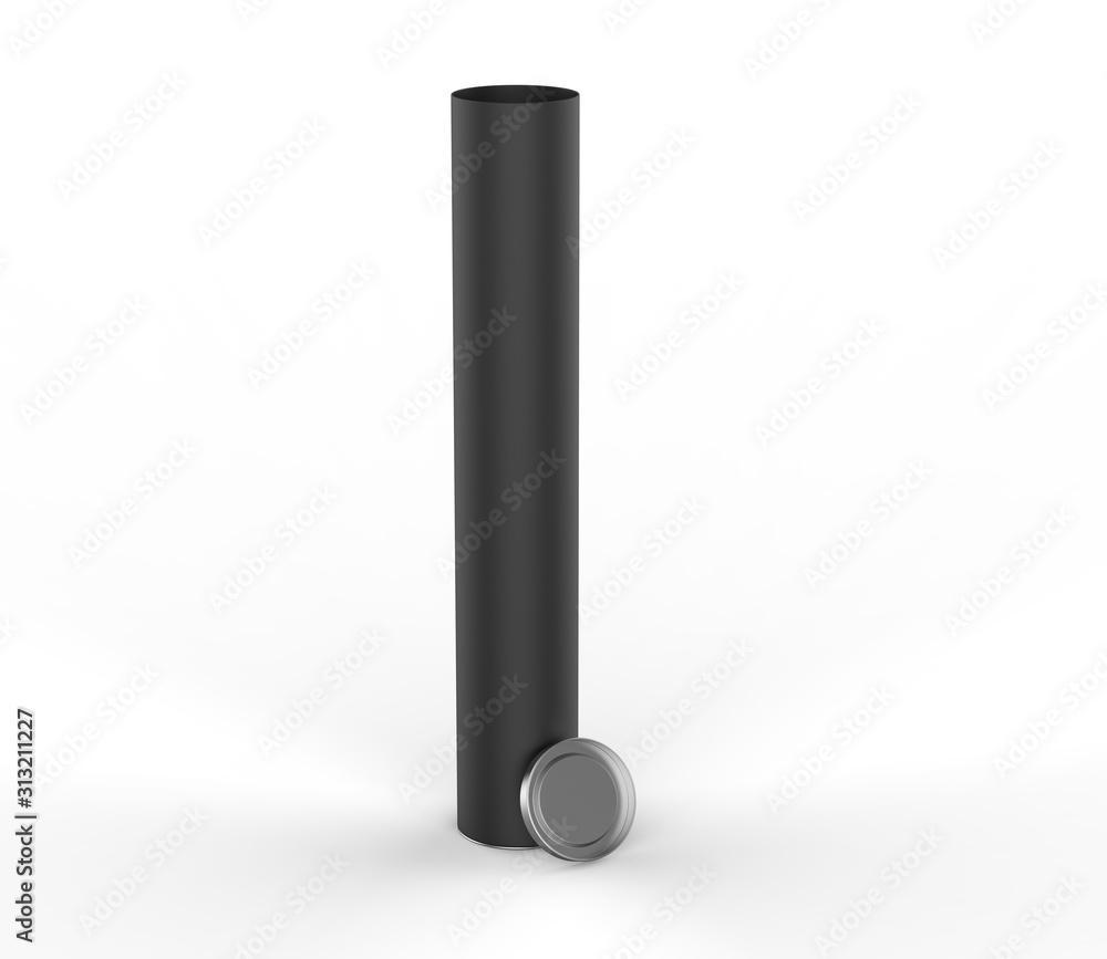 Blank Kraft Paper Tube Mock up For Branding. 3d render illustration. Blank Kraft Paper Tube Mock up For Branding. 3d render illustration.