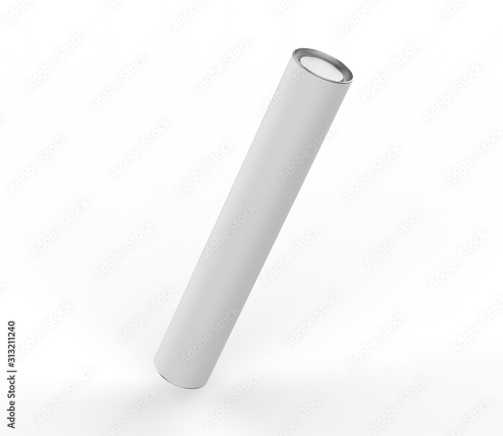 Blank Kraft Paper Tube Mock up For Branding. 3d render illustration. Blank Kraft Paper Tube Mock up For Branding. 3d render illustration.
