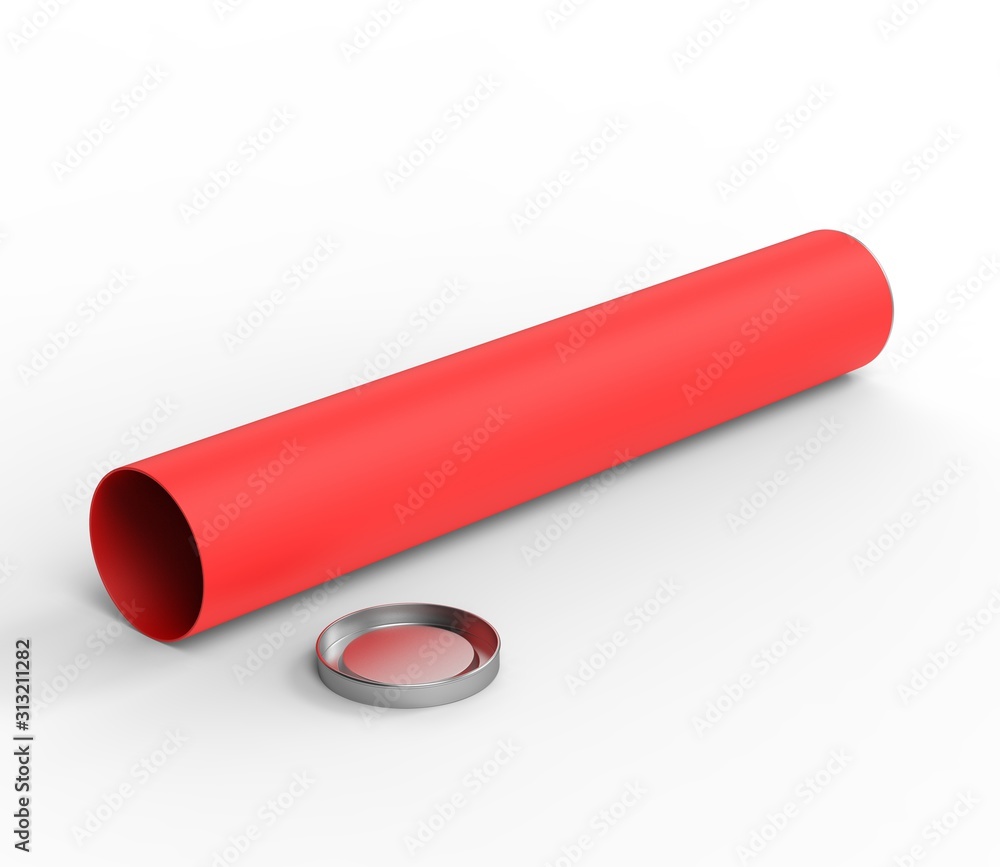 Blank Kraft Paper Tube Mock up For Branding. 3d render illustration. Blank Kraft Paper Tube Mock up For Branding. 3d render illustration.