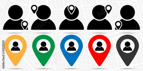 User, client, utilizer icon in location set. Simple glyph, flat illustration element of web, minimalistic theme icons