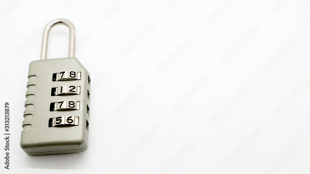 A Code Key Lock on Isolated white Background A Code Key Lock on Isolated white Background