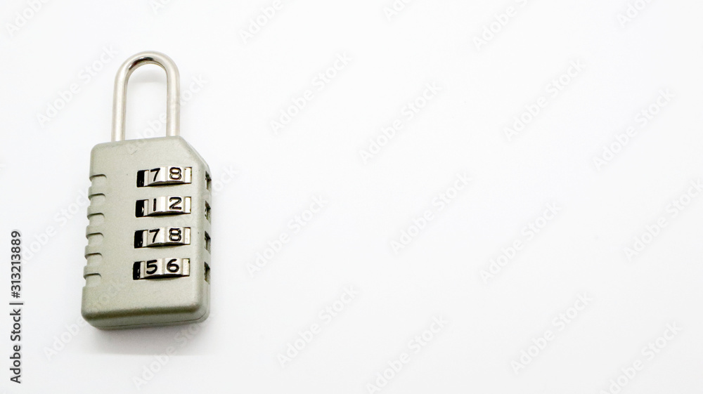 A Code Key Lock on Isolated white Background A Code Key Lock on Isolated white Background