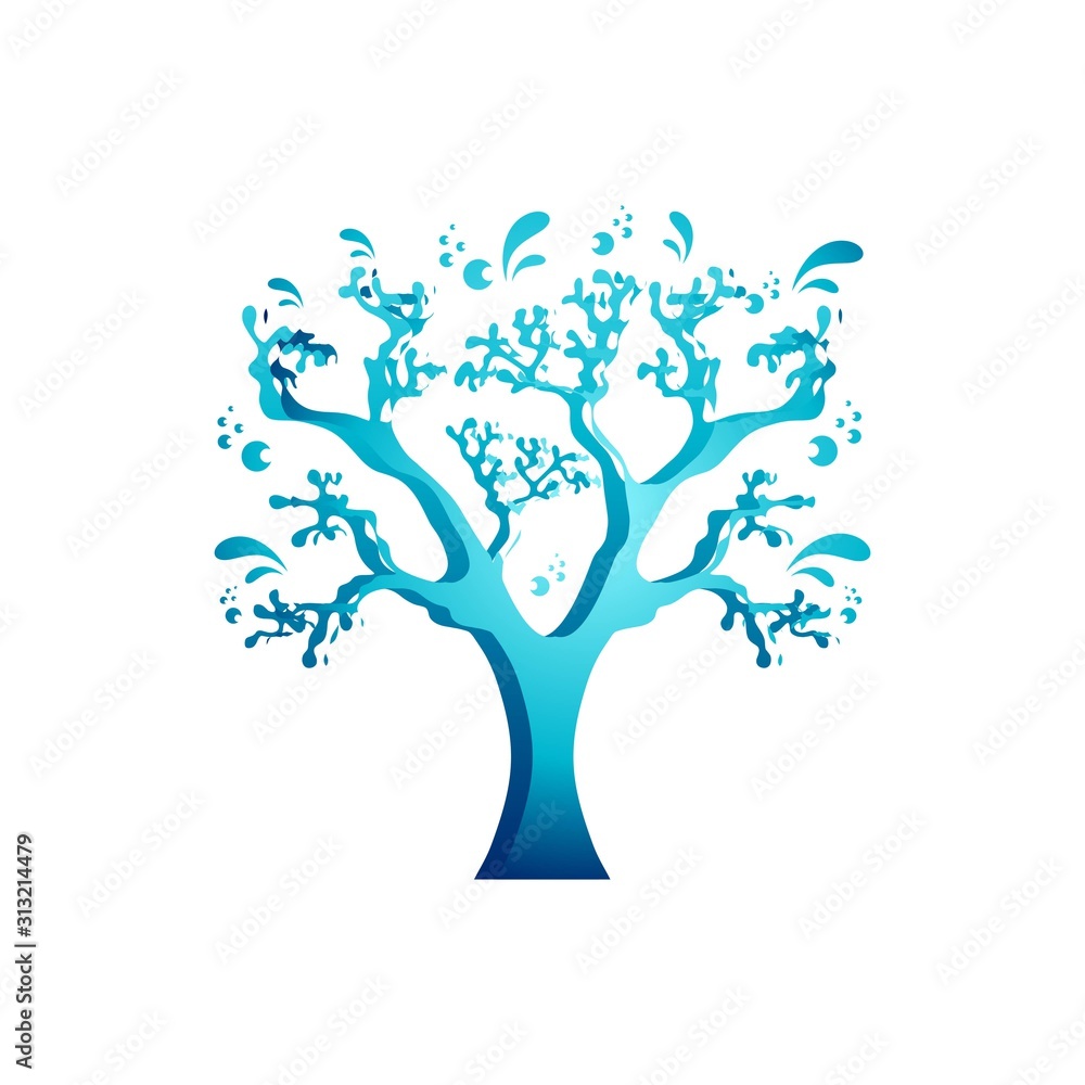 Obraz premium colorful water tree vector logo template