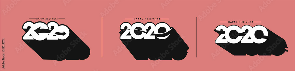 Happy New Year 2020 Text Typography Design Patte Happy New Year 2020 Text Typography Design Patte