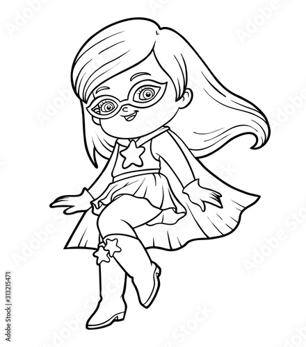Coloring book, Super hero girl