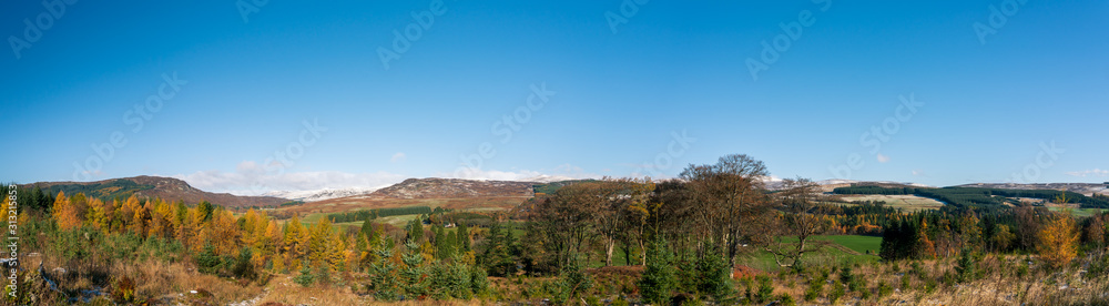 The hills of the lower Cairngorms, Perthshire, Scotland in late Autumn