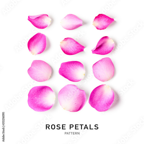 Pink rose petals, creative pattern