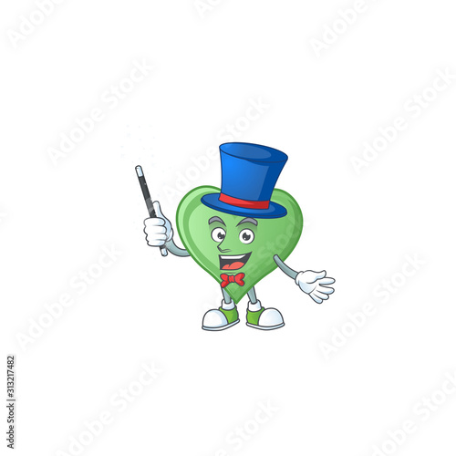 A picture of green love performance as a Magician