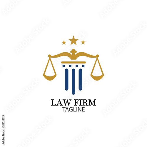 Law Firm logo and icon design template-vector
