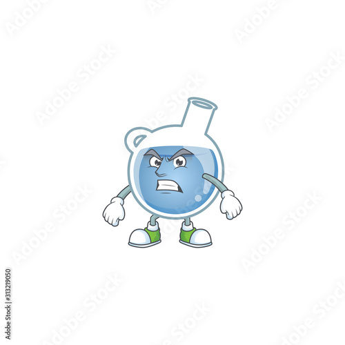 cartoon character of blue potion with angry face