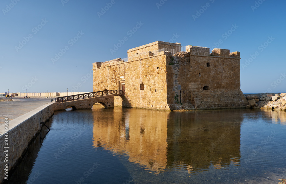 Paphos Castle located on the edge of town's harbour. Cyprus