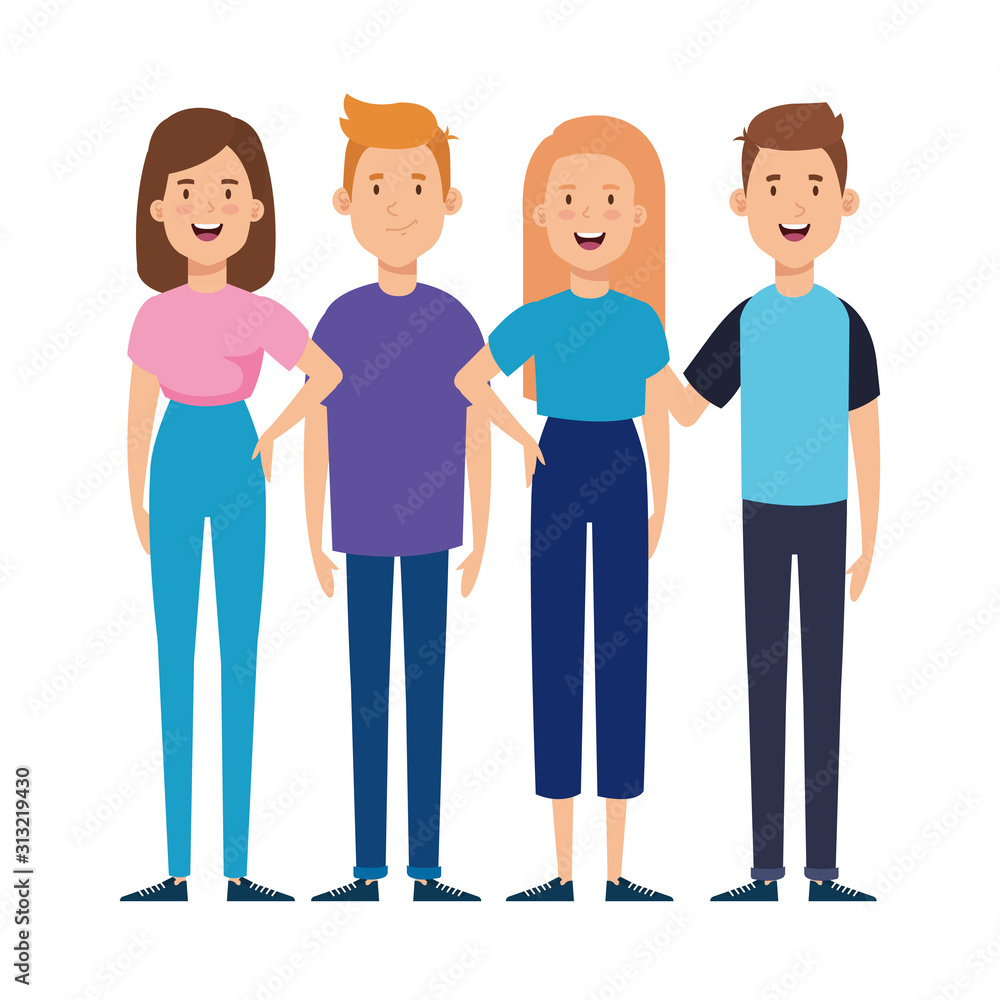 Obraz premium group of young people characters