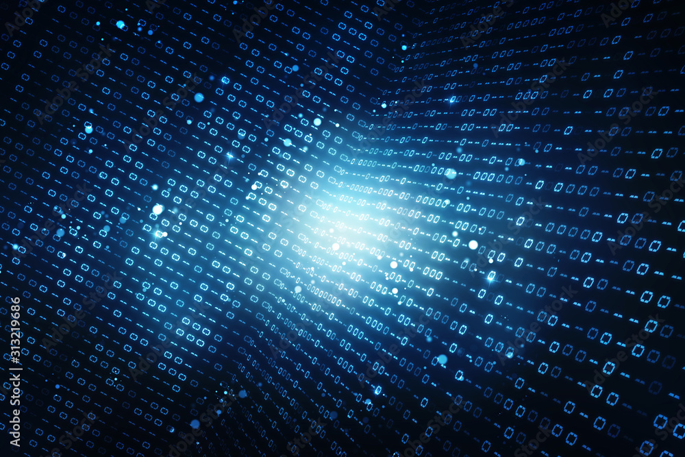 2d illustration abstract digital binary data on computer screen 2d illustration abstract digital binary data on computer screen