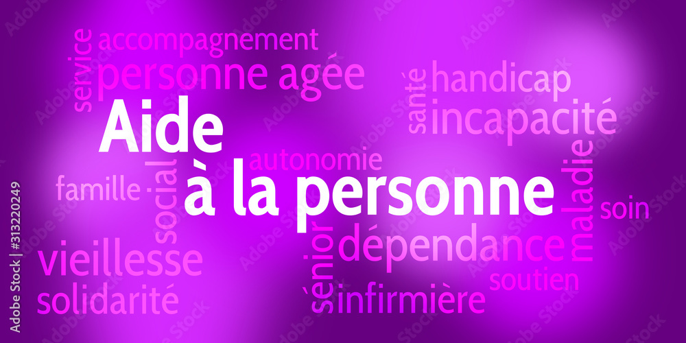 Nuage de Mots Aide à la Personne v7 Stock Illustration | Adobe Stock