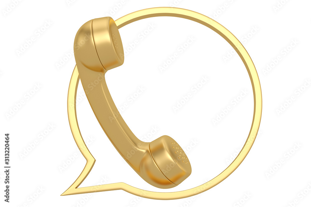 Telephone and Speech box Isolated in white background. 3d illustration Telephone and Speech box Isolated in white background. 3d illustration