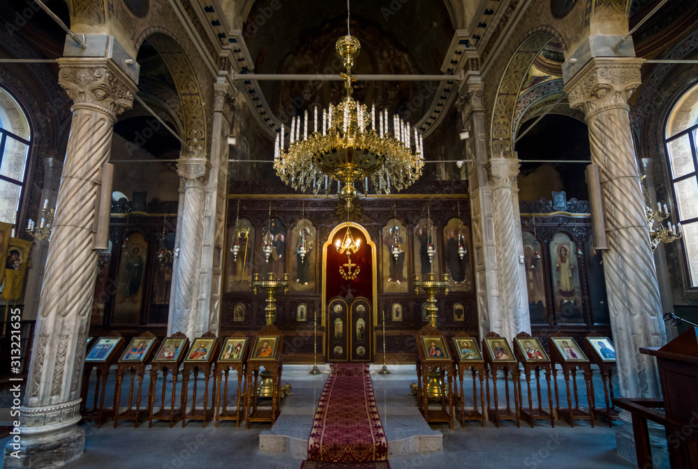 Interior of the Church of Saints Cyril and Methodius in Burgas, Bulgaria.
