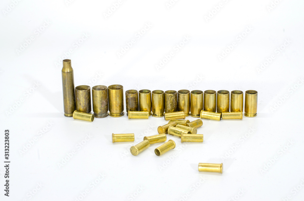 Empty bullets on a white background