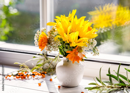 Image with a bouquet of flowers. photo