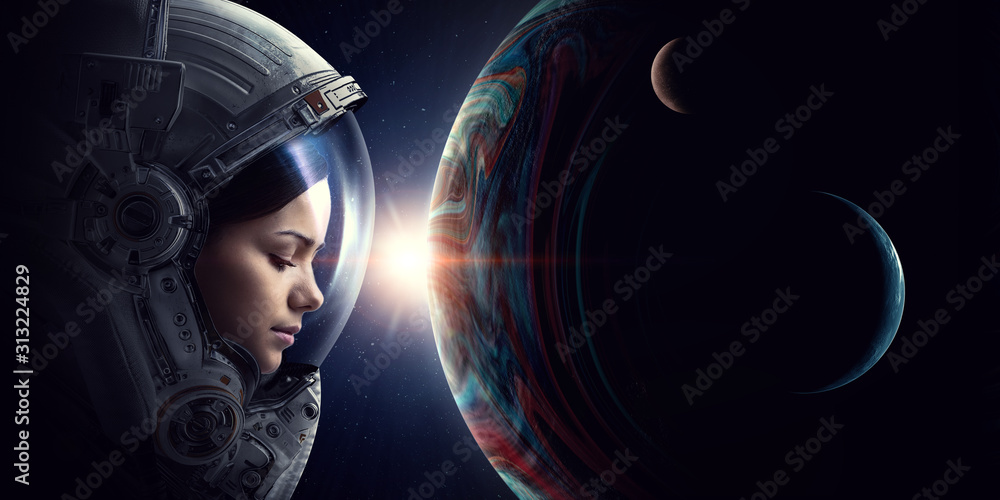 Exploring outer space. Mixed media Exploring outer space. Mixed media