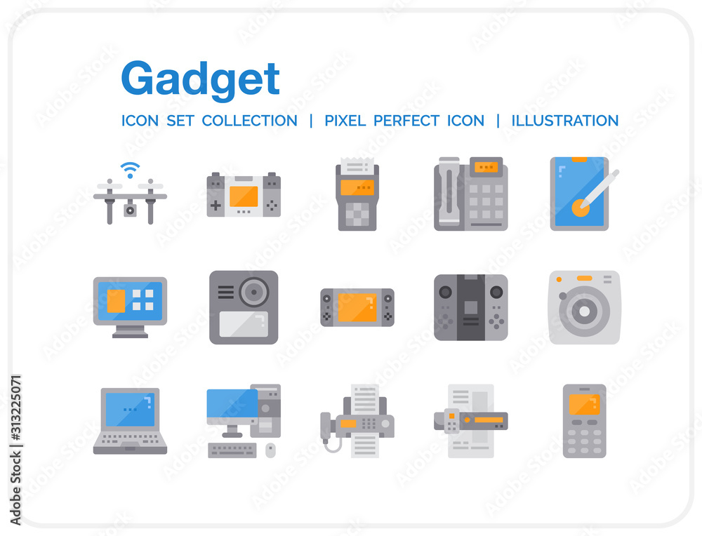 Gadget Icons Set. UI Pixel Perfect Well-crafted Vector Thin Line Icons. The illustrations are a vector. Gadget Icons Set. UI Pixel Perfect Well-crafted Vector Thin Line Icons. The illustrations are a vector.