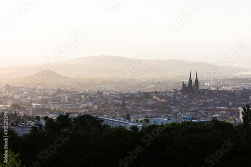 Panoramic view of the city of Clermont-Ferrand with its cathedral photo