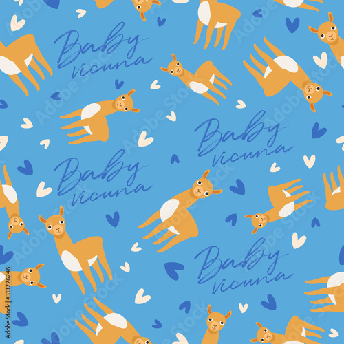 Big set of young animal seamless pattern : Vector Illustration