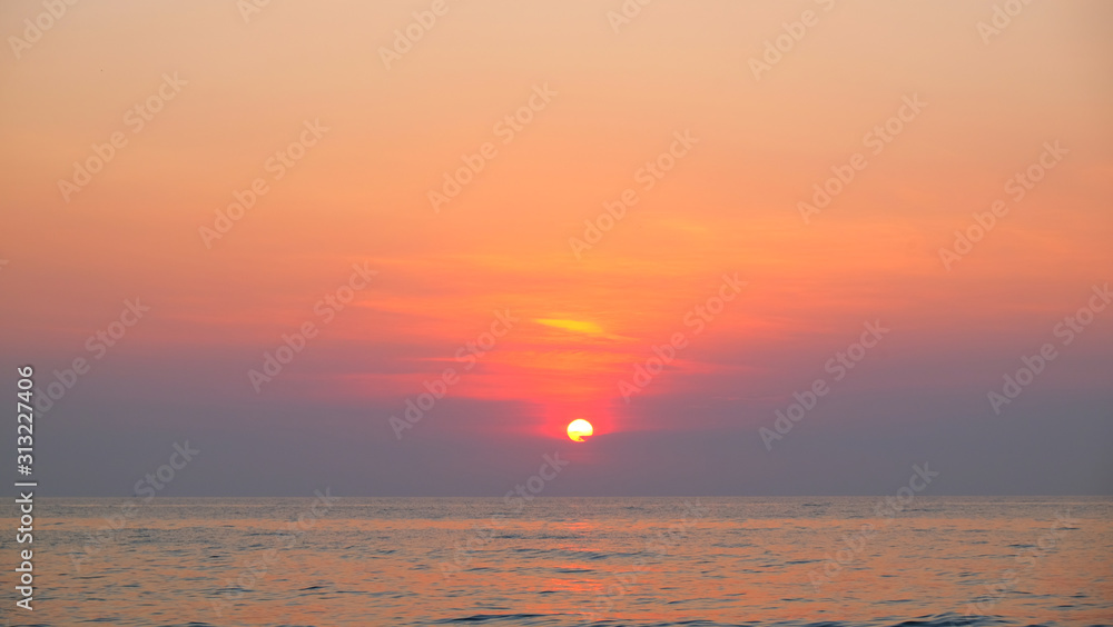 Sunrise sky on the sea in winter season in the morning. Sunrise sky on the sea in winter season in the morning.