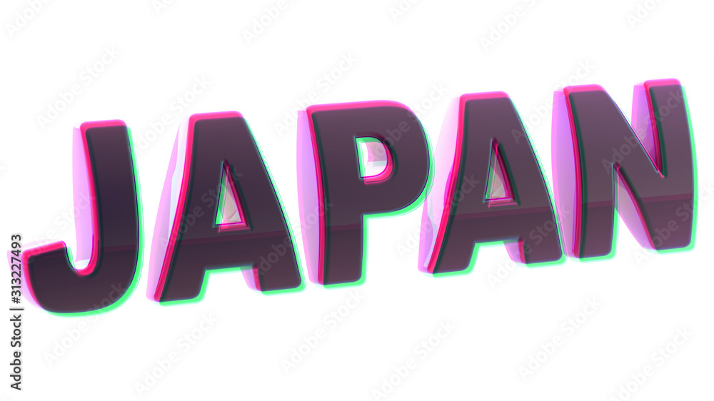 Japan in white background. 3D Illustration. Japan in white background. 3D Illustration.