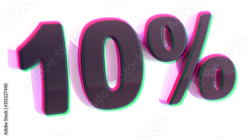 Discount in white background. 3D Illustration.