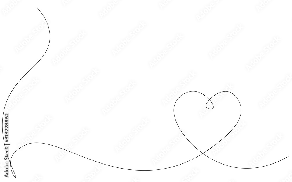 Heart hand drawing vector illustration