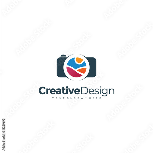 Free Download camera photography logo icon vector template - GFXLoad