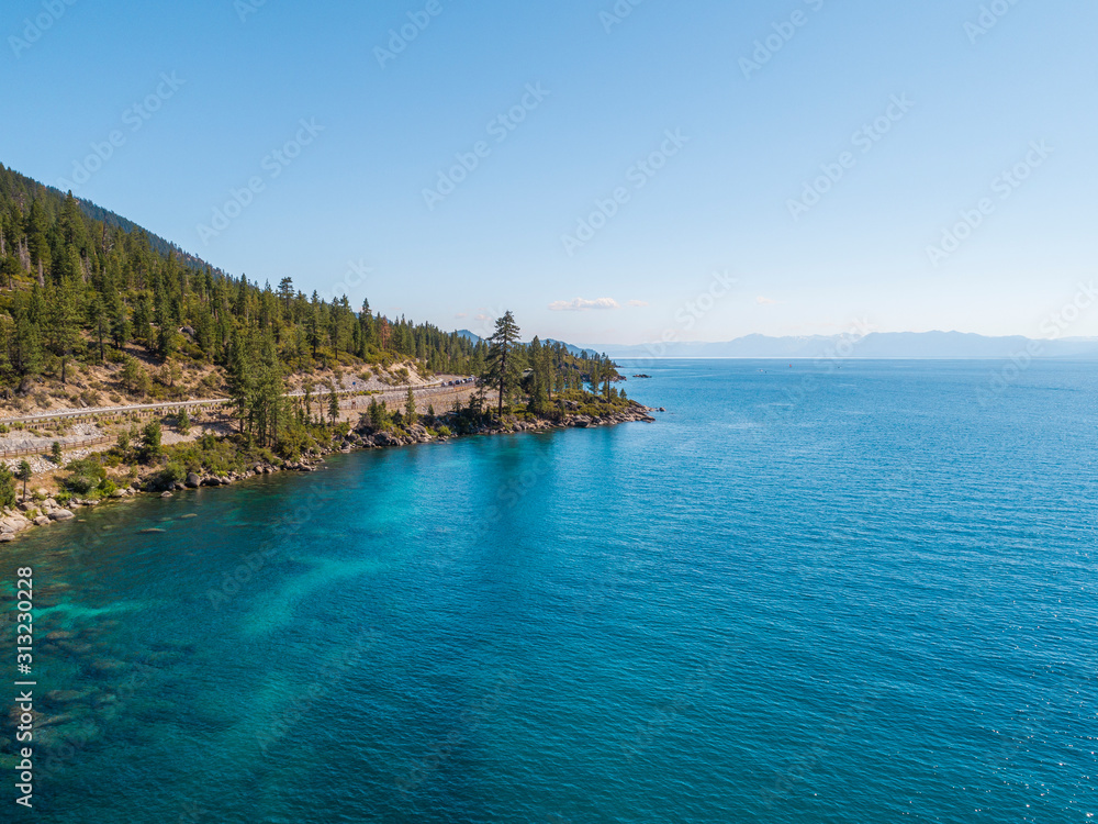 Aerial of Emerald Bay, Lake Tahoe, Nevada