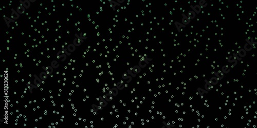 Dark Blue  Green vector background with small and big stars. Modern geometric abstract illustration with stars. Best design for your ad  poster  banner.