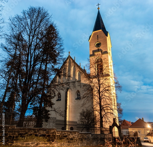 Church of the Assumption in Bavorov - little town near Vodnany. Czech Republic. photo