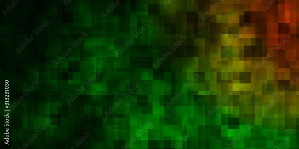 Dark Green, Red vector backdrop with rectangles.