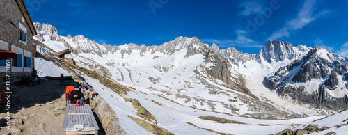 Panorama of the Mont Blanc massif from the Refuge du Couvercle