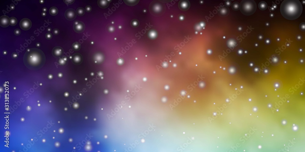 Fototapeta premium Dark Blue, Yellow vector background with colorful stars. Modern geometric abstract illustration with stars. Pattern for new year ad, booklets.
