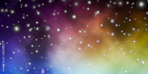 Dark Blue, Yellow vector background with colorful stars. Modern geometric abstract illustration with stars. Pattern for new year ad, booklets.