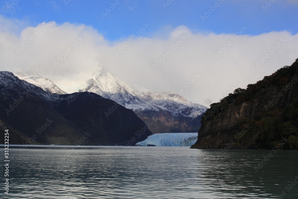 Sightseeing Rios de Hielo Cruise ship boat near glaciers Upsala and Spegazzini in Patagonia, Argentina